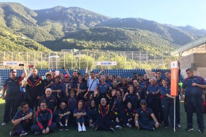 Los representantes de Aspros que participan en los Special Olympics durante este fin de semana.