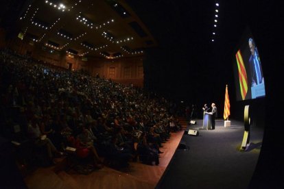 Un moment de la conferència de Quim Torra