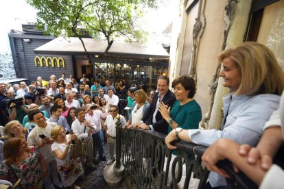 Soraya Sáenz de Santamaría va fer campanya ahir a Còrdova.