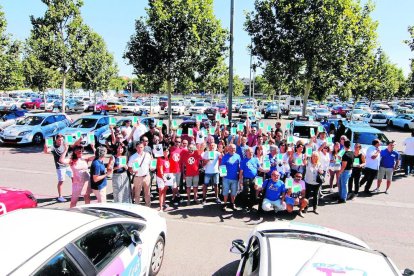 Protesta el año pasado de profesores de autoescuelas de Lleida.