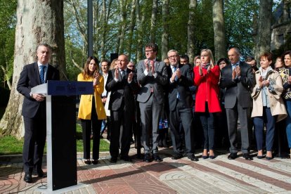 El lehendakari, Iñigo Urkullu, ahir en un acte a Vitòria.