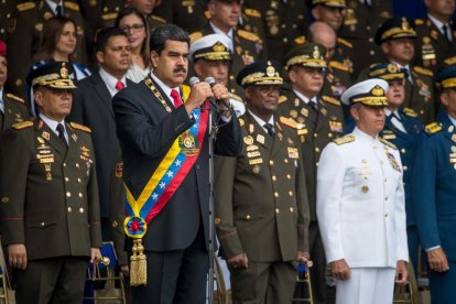 Maduro en el momento en el que encabezaba un acto en Caracas.