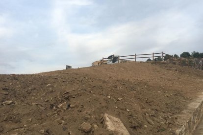 Las obras en el entorno de la muralla árabe de Fraga.