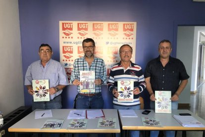 Un momento de la presentación de la campaña de UGT ayer.