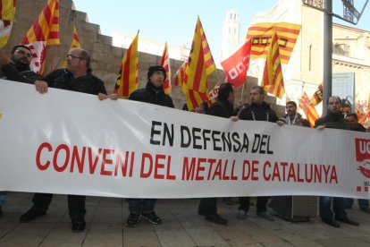 Protesta dels treballadors del metall a Lleida, el 2013.