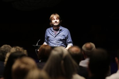 Quim Masferrer, en un moment de la ponència, ahir a la Llotja de Lleida.