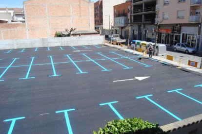 El nou estacionament del carrer Crist Rei de Mollerussa.