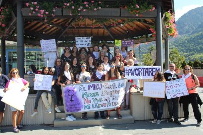 Protesta de col·lectius a favor de despenalitzar l’avortament a Andorra el mes de setembre passat.