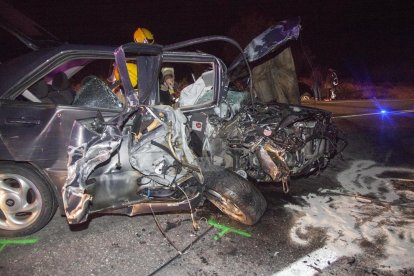 Un dels vehicles implicats en l'accident de Tàrrega.