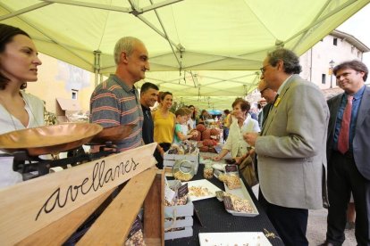 Imatge de Quim Torra ahir a la XXIV Fira de l’Avellana de la Selva, a Brunyola.