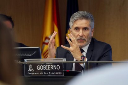 Fernando Grande-Marlaska compareció a petición propia ante la Comisión del Congreso.