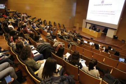 El secretario de Hacienda, Albert Castellano, impartió ayer una conferencia en la Universitat de Lleida.