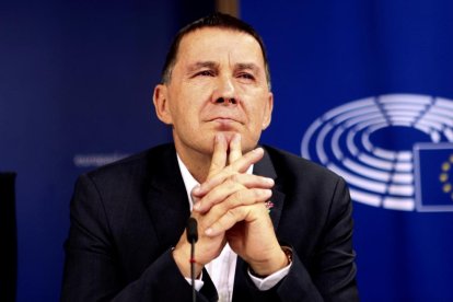 El coordinador general d’EH Bildu, Arnaldo Otegi, en una compareixença ahir.