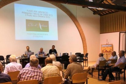 Imatge d’una de les assemblees celebrades ahir que van aprovar la fusió de les cooperatives.