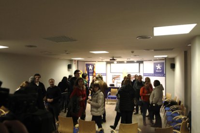 Imatge de la reunió del PDeCAT que es va celebrar dijous a la seu del partit a Lleida.