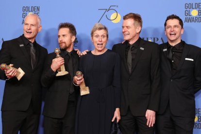 Martin McDonagh, Sam Rockwell, Frances McDormand, Graham Broadbent i Peter Czernin