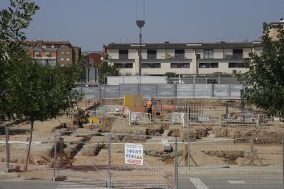 Las obras de construcción del instituto de Torrefarrera.