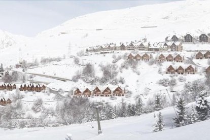 Cartel de Avintia en Baqueira.