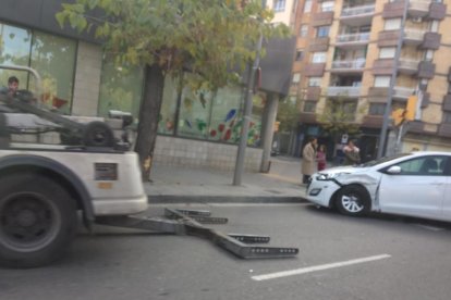 Imagen del accidente, a la altura del Mercat de Fleming. 