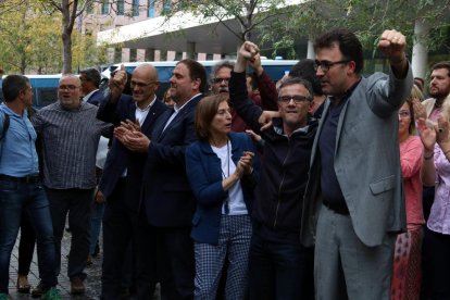 Raúl Romeva, Oriol Junqueras, Carme Forcadell, Josep Maria Jové y Lluís Salvadó, en octubre de 2017.