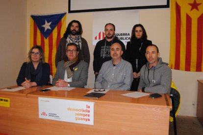 Los concejales de ERC del Pla que ayer manifestaron su malestar. 