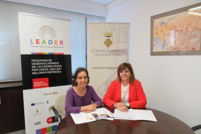 Cañadell amb una tècnica del consorci Noguera-Segrià Nord.