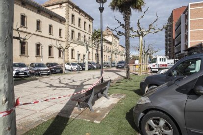 Esta semana se ha instalado césped en el paseo Jaume Balmes.