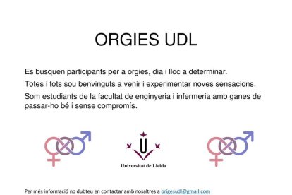 El cartell que busca gent per fer orgies amb el logo de la UdL.