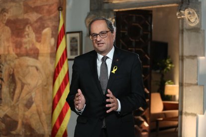 Torra, durant el seu missatge institucional