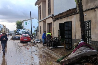 Una calle de Sant Llorenç des Cardassar este miércoles.