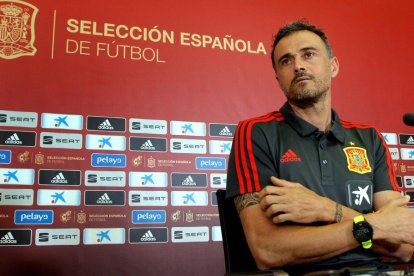 Luis Enrique, durante la rueda de prensa previa al partido.