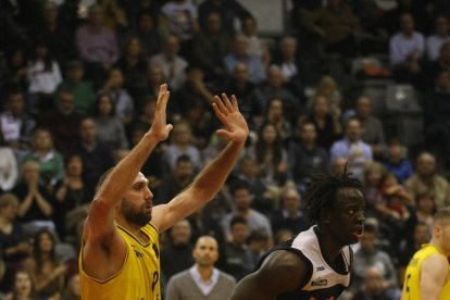 Ablaye Mbaye, durant l’últim partit al Barris Nord.