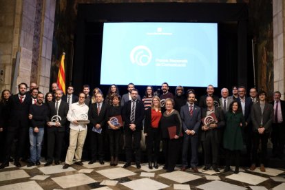 Los galardonados con los Premis Nacionals de Comunicació 2018.