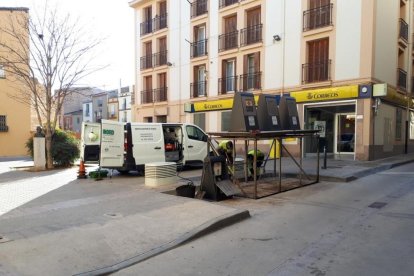 Una de les plataformes que s’arreglen al centre de Balaguer.