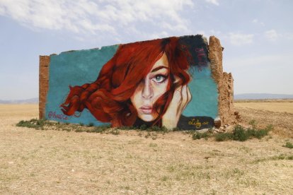 Una de les obres més espectaculars de Lily Brik que es poden veure a Lleida és aquest mural de la plaça dels Gramàtics.