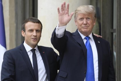 El president francès, Emmanuel Macron, al costat de Trump.