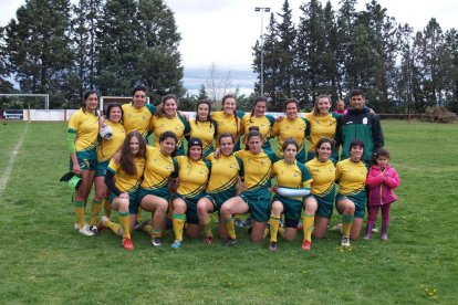 La plantilla de l’Inef Lleida Rugbi femení.