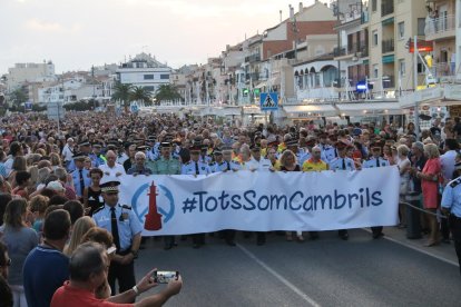 Imagen de archivo de la manifestación en Cambrils tras el atentado.