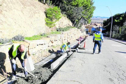 Les obres que s’executen a la Baixada del Calvari.