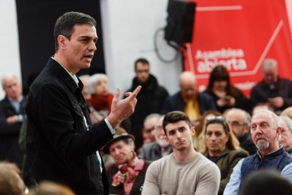 El líder del PSOE, Pedro Sánchez, ayer, en Castellón.