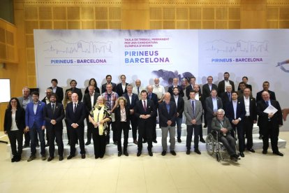 Els membres de la mesa de treball de la candidatura.