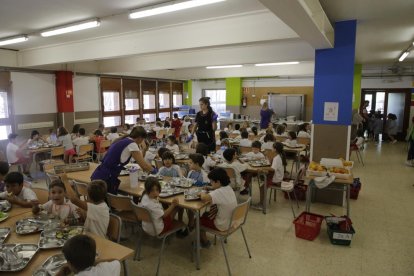 Imagen del pasado septiembre del comedor de l’Escola Alba. 