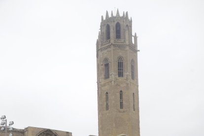 Un grup de corredors al peu de la Seu Vella.