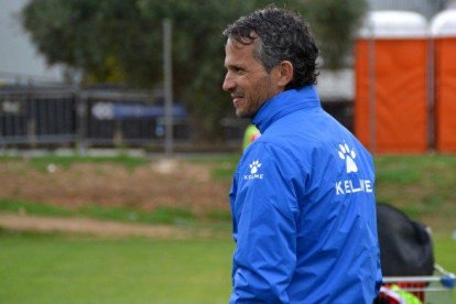 L’entrenador del Reus, el lleidatà Xavi Bartolo, durant un entrenament.