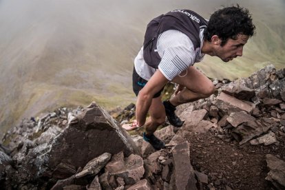 L’atleta lleidatà, en plena acció a la prova escocesa.