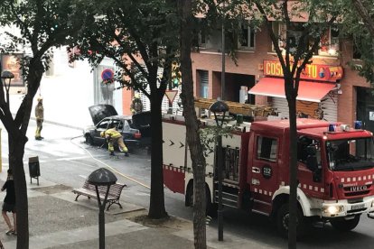 Los Bomberos trabajando en la extinción del fuego en Cappont. 