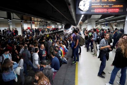 La protesta a l'estació de Sants del passat 8 de novembre.