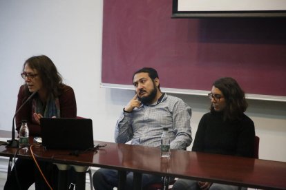 El periodista, durante la conferencia celebrada ayer en la UdL.