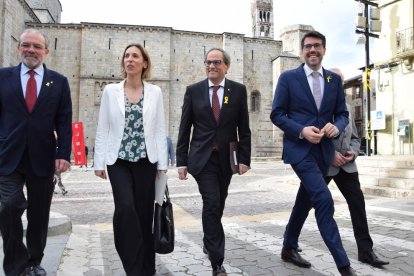 Joan Reñé i Albert Batalla van rebre el president Quim Torra i la consellera Àngels Chacón.