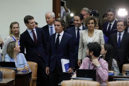 Aznar arriba a la Comissió d'Investigació sobre el suposat finançament irregular del PP